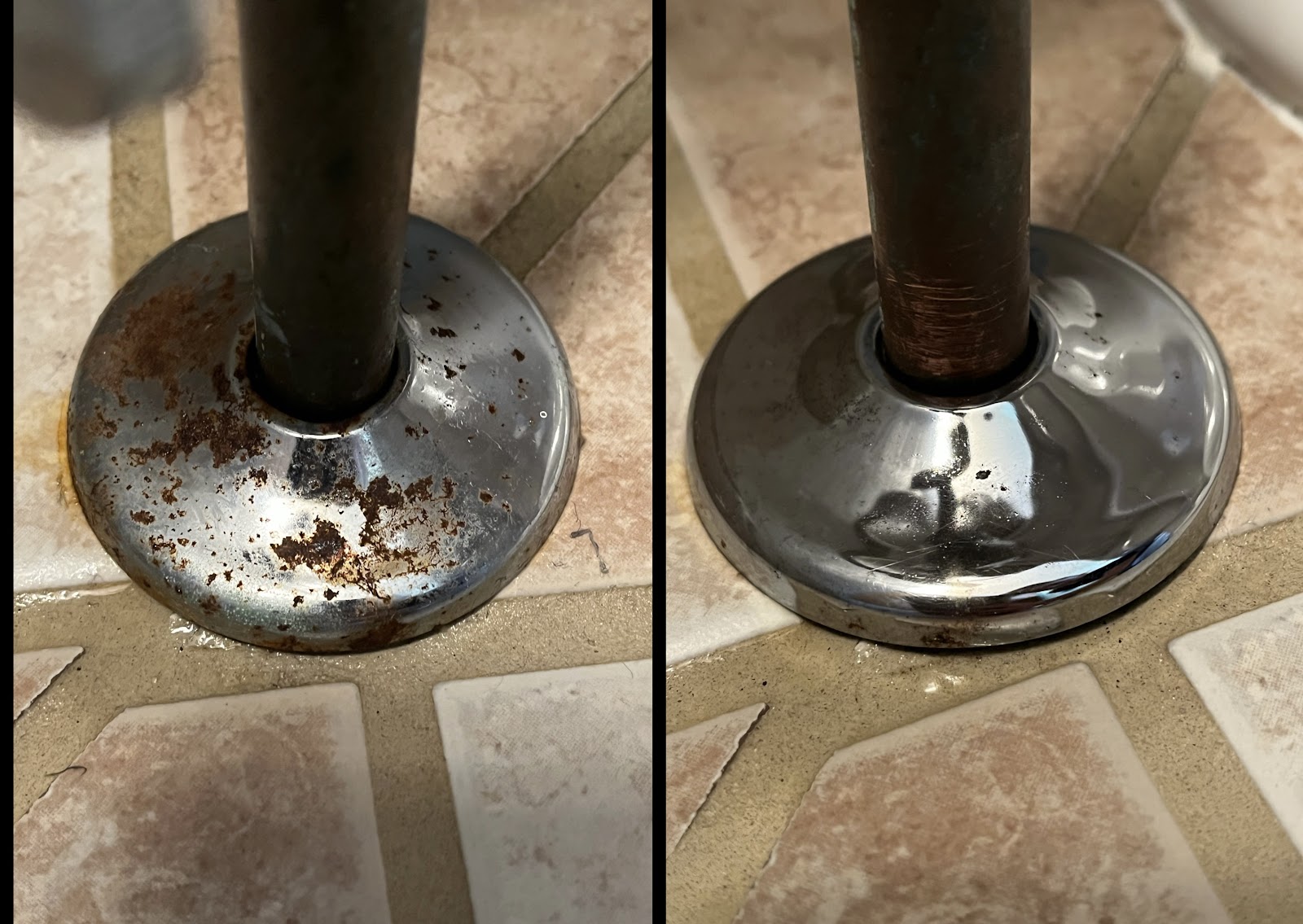 Before and after toilet base cleaning in Idaho
