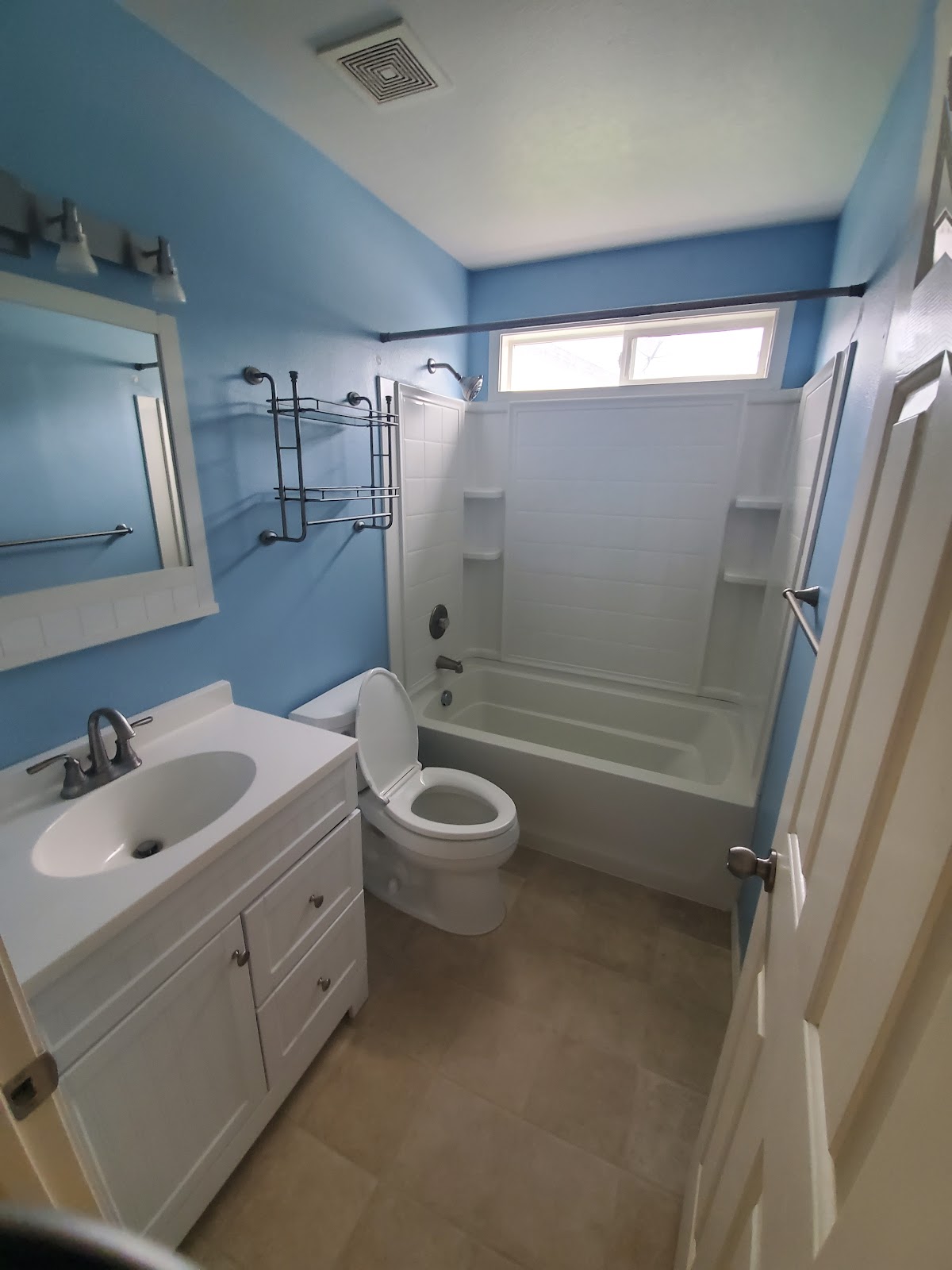 Clean bathroom vanity and toilet after cleaning in Idaho