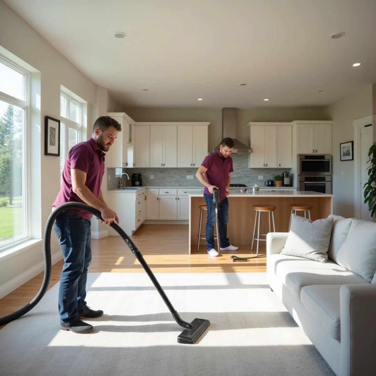 A collage-style bright, spotless Idaho home after professional cleaning